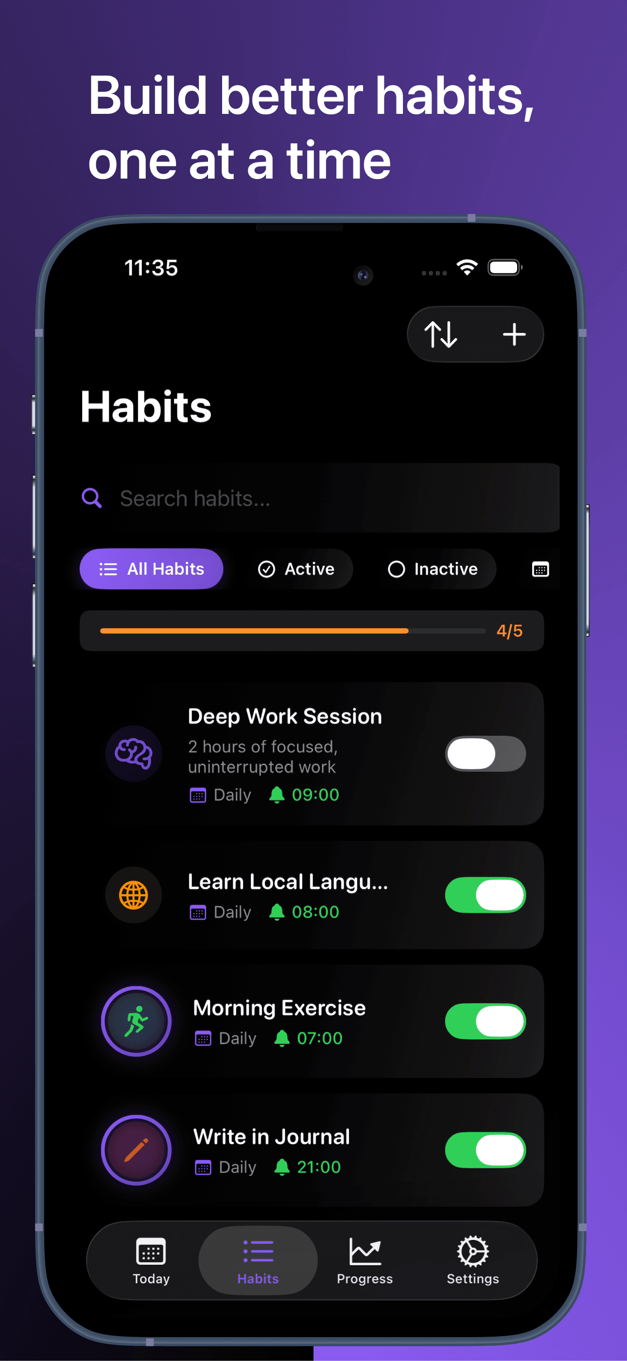 Ternify Habit Management - Organize and customize your habits